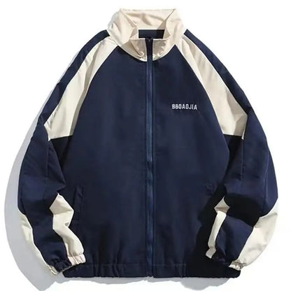 Hip Hop Varsity Jacket Patchwork College Style Windbreaker 2