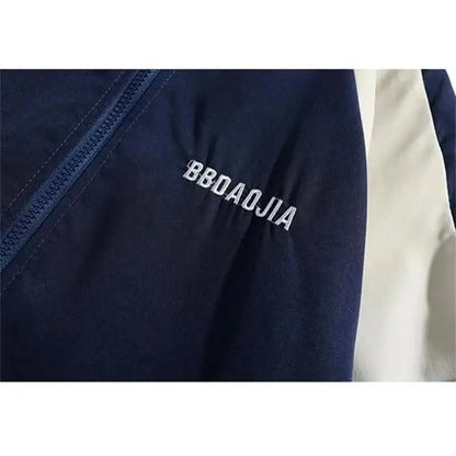 Hip Hop Varsity Jacket Patchwork College Style Windbreaker 4