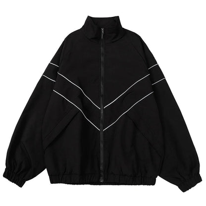 Hip Hop Varsity Jacket Patchwork College Style Windbreaker 7