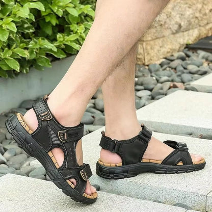 Genuine Leather Mens Outdoor Sandals  NonSlip Hiking And Beach Trekking Shoes 3
