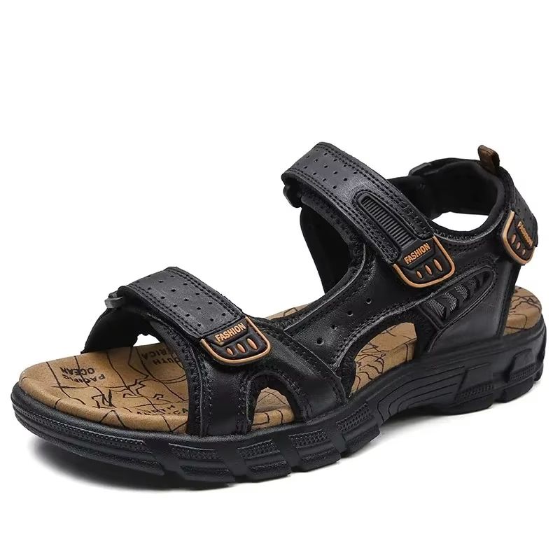 Genuine Leather Mens Outdoor Sandals  NonSlip Hiking And Beach Trekking Shoes 6