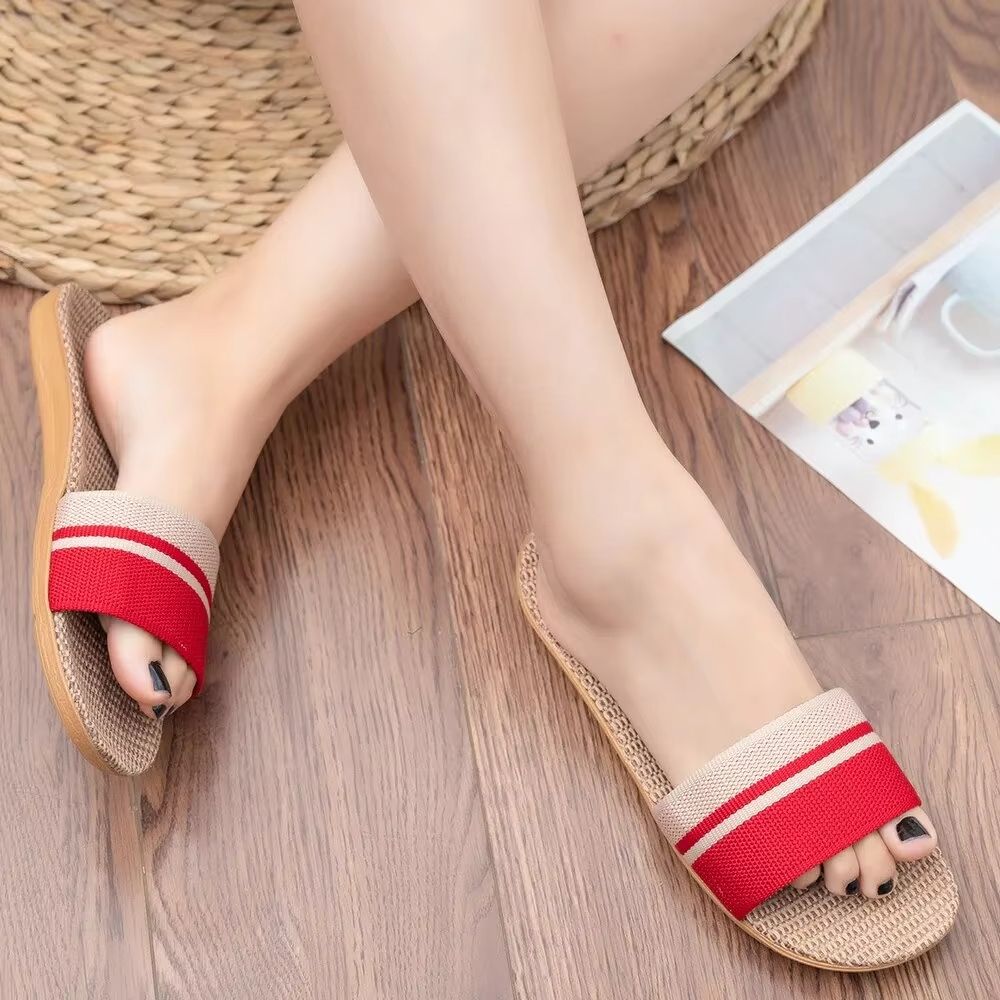 Womens Indoor Linen Slippers  Lightweight AntiSlip Summer House Shoes 3