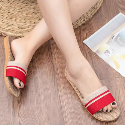 Womens Indoor Linen Slippers  Lightweight AntiSlip Summer House Shoes 3