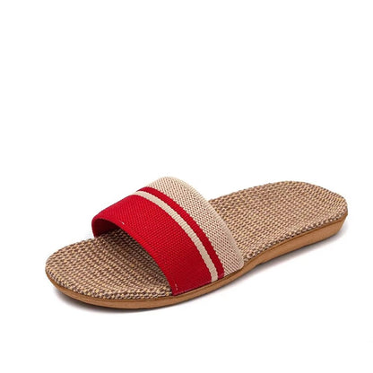 Womens Indoor Linen Slippers  Lightweight AntiSlip Summer House Shoes 6
