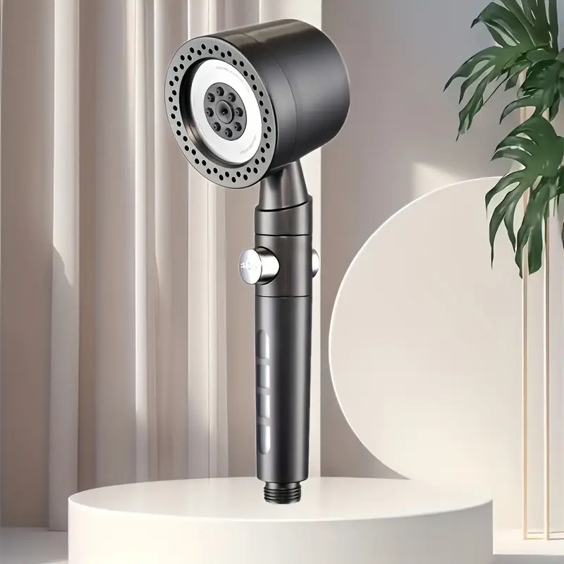 High Pressure Water Saving Filter Shower Head With Spray Modes Handheld Design One Button Stop Bath 7