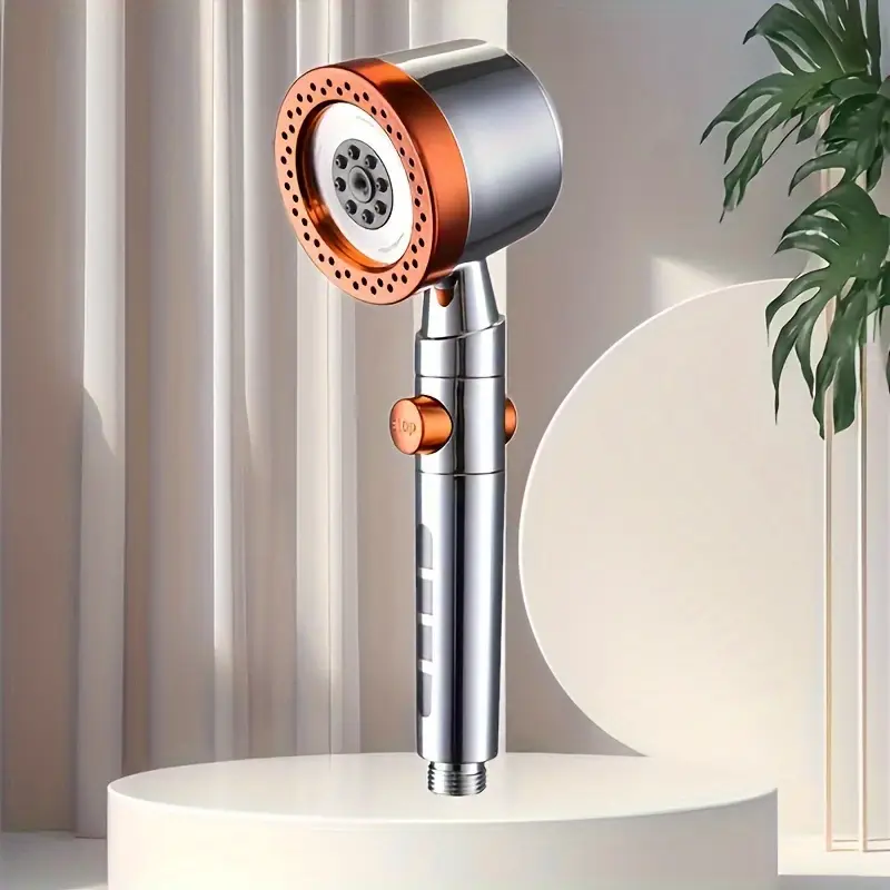High Pressure Water Saving Filter Shower Head With Spray Modes Handheld Design One Button Stop Bath 8
