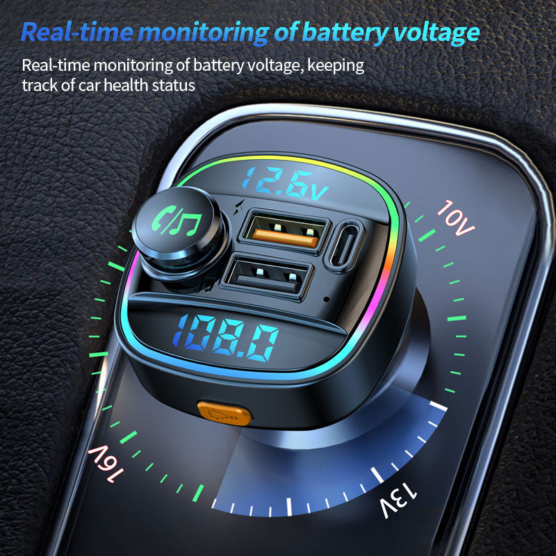 225W Super Fast Charge Bluetooth 50 FM Transmitter For Car Handsfree Call MP3 Player Dual USB Quick 1