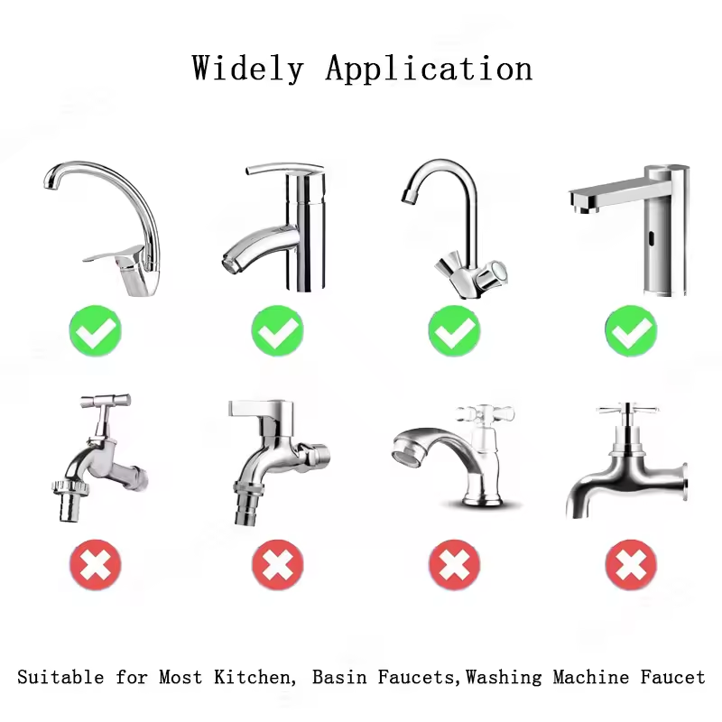 Swivel Kitchen Faucet Extender Stainless Steel Universal Splashproof Dual Mode Sink Attachment With 5