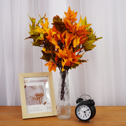 Fall Artificial Maple Leaf Flowers Bouquet Fake Plant For Home Room Decor Wedding Party Decoration  2