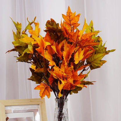 Fall Artificial Maple Leaf Flowers Bouquet Fake Plant For Home Room Decor Wedding Party Decoration  3