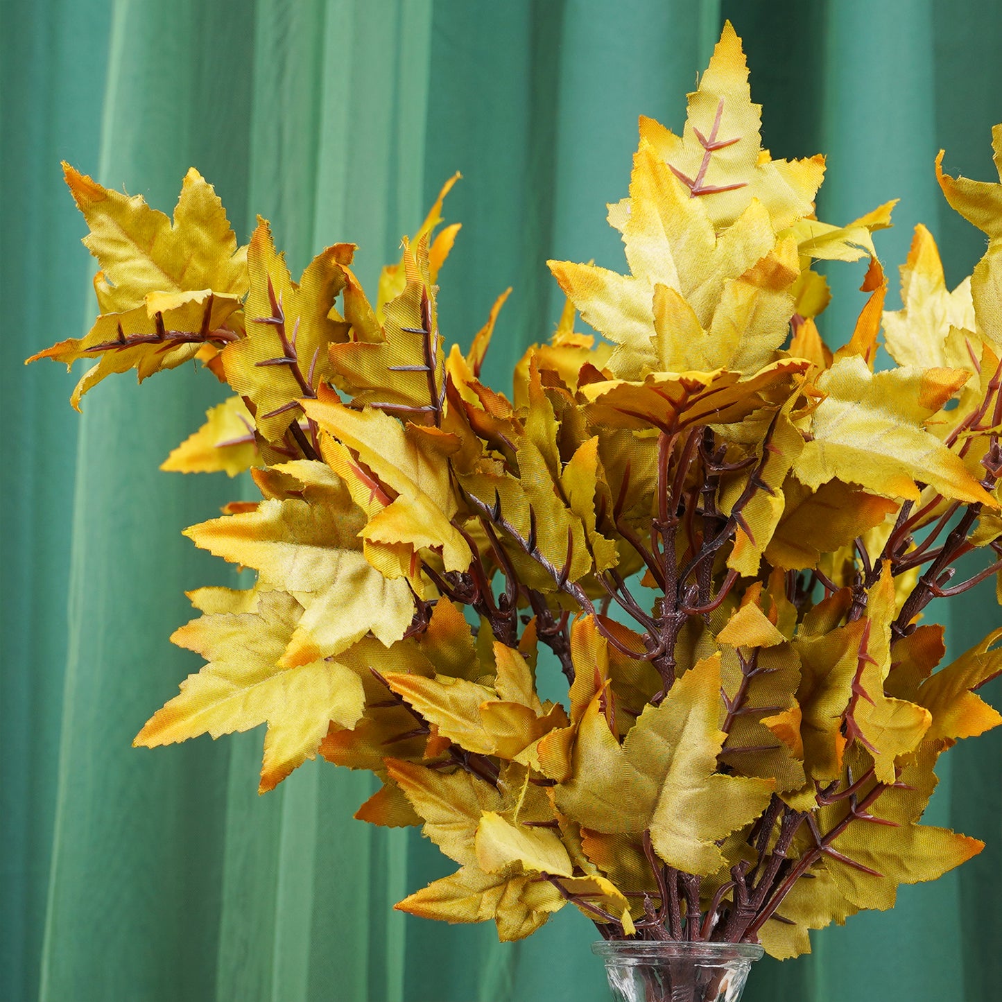Fall Artificial Maple Leaf Flowers Bouquet Fake Plant For Home Room Decor Wedding Party Decoration  7