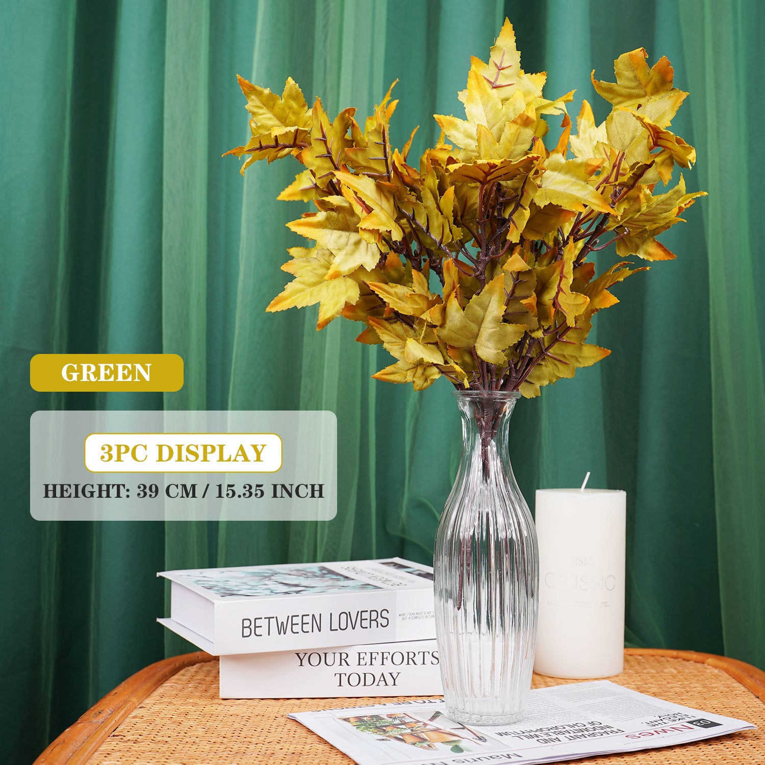 Fall Artificial Maple Leaf Flowers Bouquet Fake Plant For Home Room Decor Wedding Party Decoration  8
