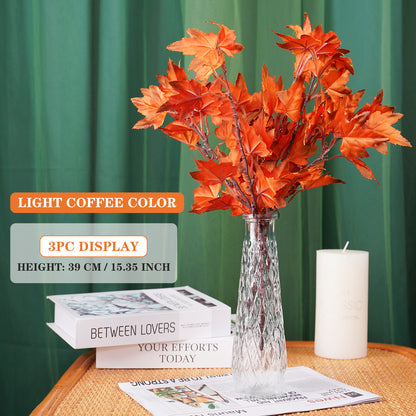 Fall Artificial Maple Leaf Flowers Bouquet Fake Plant For Home Room Decor Wedding Party Decoration  5