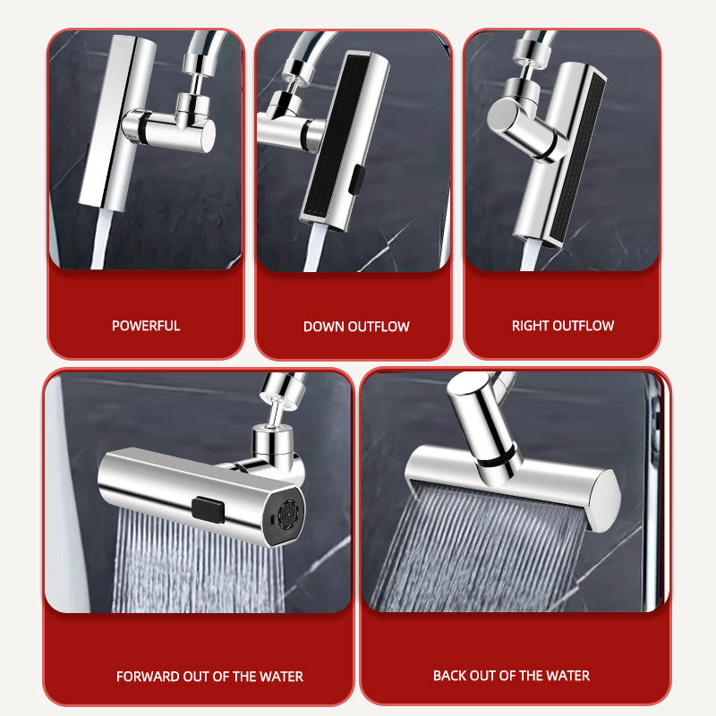 Multi-function Faucet Extender with Three-speed Waterfall Water Outlet, Rotating Splash-proof Universal Nozzle