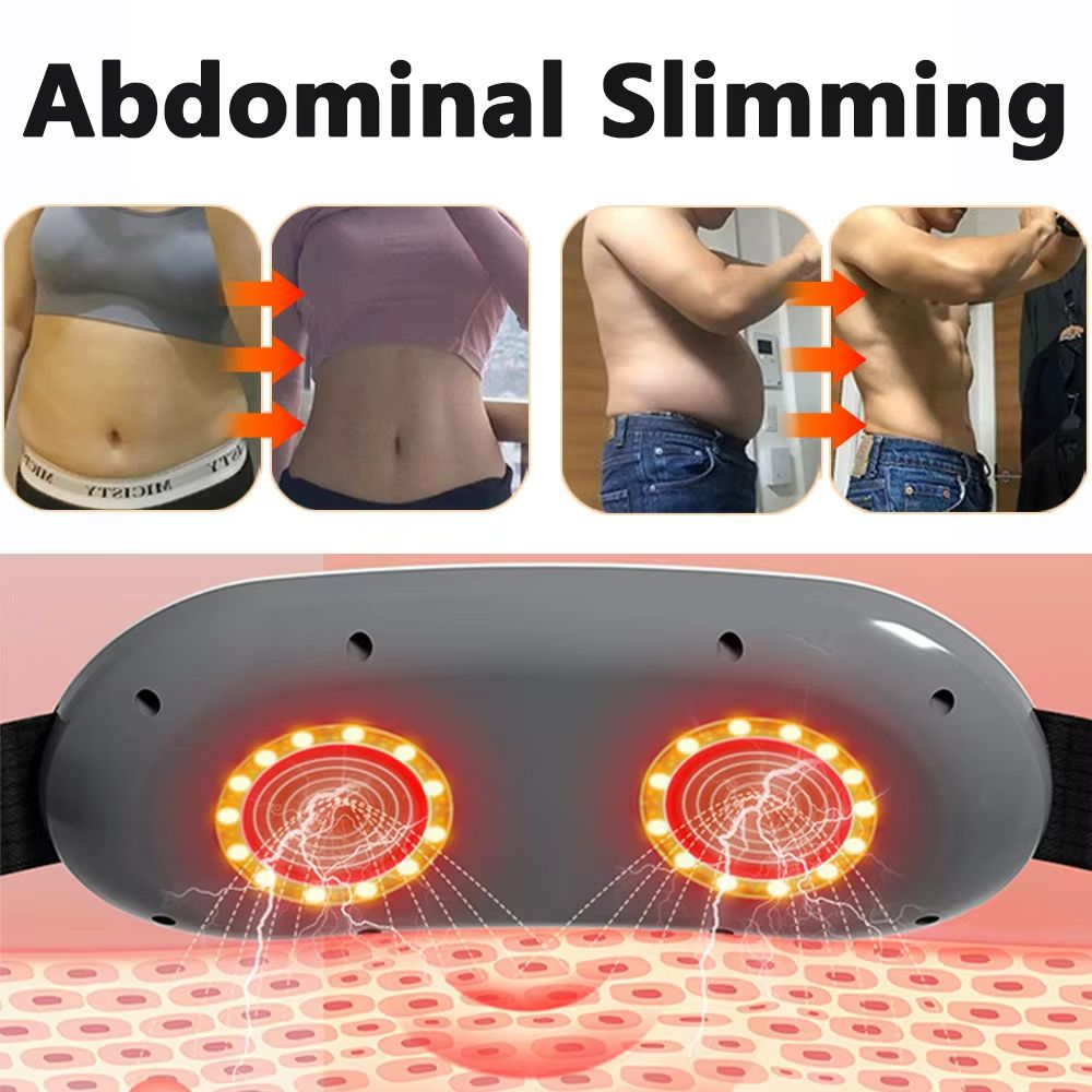 EMS Abdominal Slimming Belt With Heating  Muscle Massage  Electric Waist Trainer For Fat Burning  T 2
