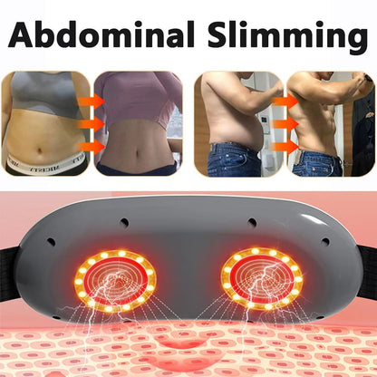 EMS Abdominal Slimming Belt With Heating  Muscle Massage  Electric Waist Trainer For Fat Burning  T 2