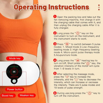 EMS Abdominal Slimming Belt With Heating  Muscle Massage  Electric Waist Trainer For Fat Burning  T 5