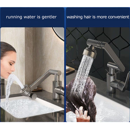 Universal Rotating Faucet With Robotic Arm Dual Mode Hot And Cold Wash Basin Sink For Kitchen  Bath 1