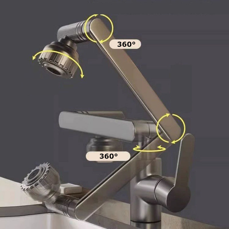 Universal Rotating Faucet With Robotic Arm Dual Mode Hot And Cold Wash Basin Sink For Kitchen  Bath 3