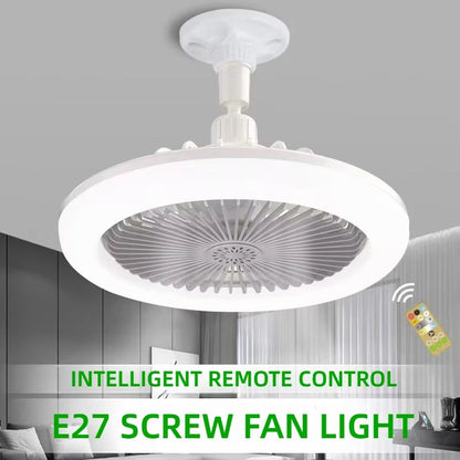 Rotatable 3-in-1 Ceiling Fan Lamp with Remote Control – E27 Base LED Lighting for Bedroom & Living Room
