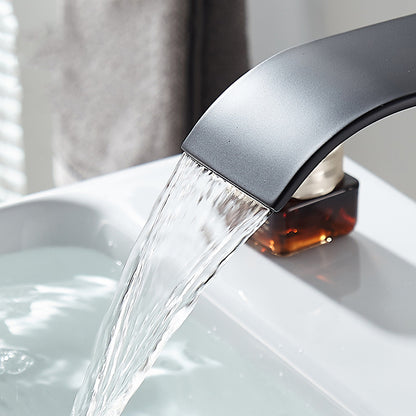 Premium Bathroom Copper Core Waterfall Stainless Steel Basin Faucet Kitchen Wash Basin Hot And Cold 1