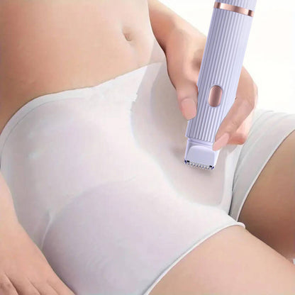 2-in-1 Womens Electric Shaver Trimmer, Portable Wet, Dry Hair Remover for Eyebrows, Face, Legs, Armpits