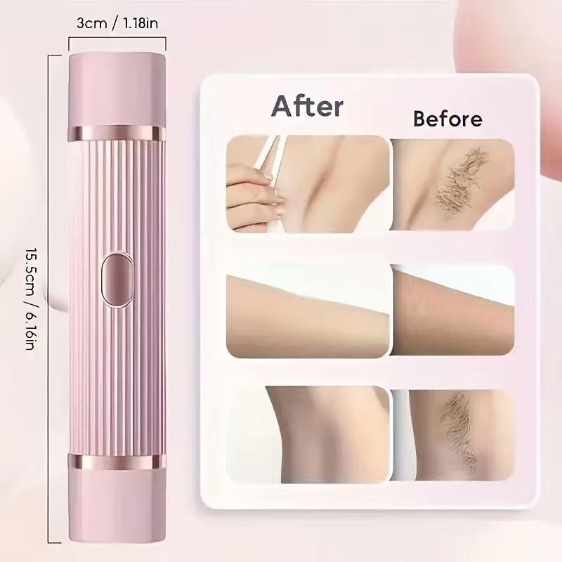 2-in-1 Womens Electric Shaver Trimmer, Portable Wet, Dry Hair Remover for Eyebrows, Face, Legs, Armpits
