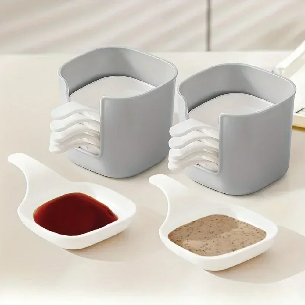 7pcs/set Sauce Dish Set, Dipping Dish Bowls for Snack Seasoning, Tomato Sauce Plates, Kitchen Food Containers, Serving