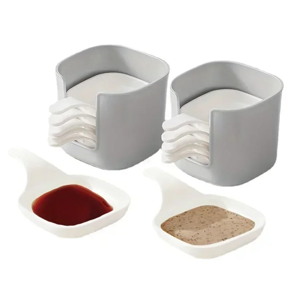 7pcs/set Sauce Dish Set, Dipping Dish Bowls for Snack Seasoning, Tomato Sauce Plates, Kitchen Food Containers, Serving