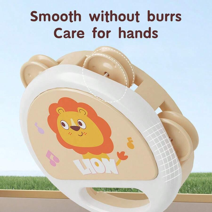Adorable Baby Clapping Tambourine, Handheld Percussion Instrument, Delicate Tambourines for Kids Early Learning