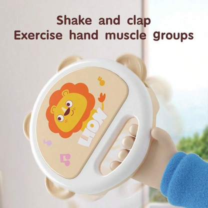 Adorable Baby Clapping Tambourine, Handheld Percussion Instrument, Delicate Tambourines for Kids Early Learning
