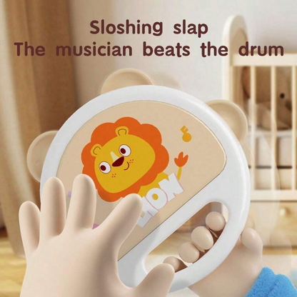 Adorable Baby Clapping Tambourine, Handheld Percussion Instrument, Delicate Tambourines for Kids Early Learning