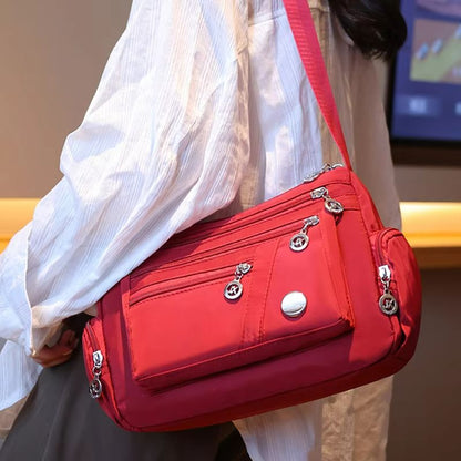 Waterproof Nylon Crossbody Travel Bag  MultiCompartment Womens Casual Shoulder Handbag 4