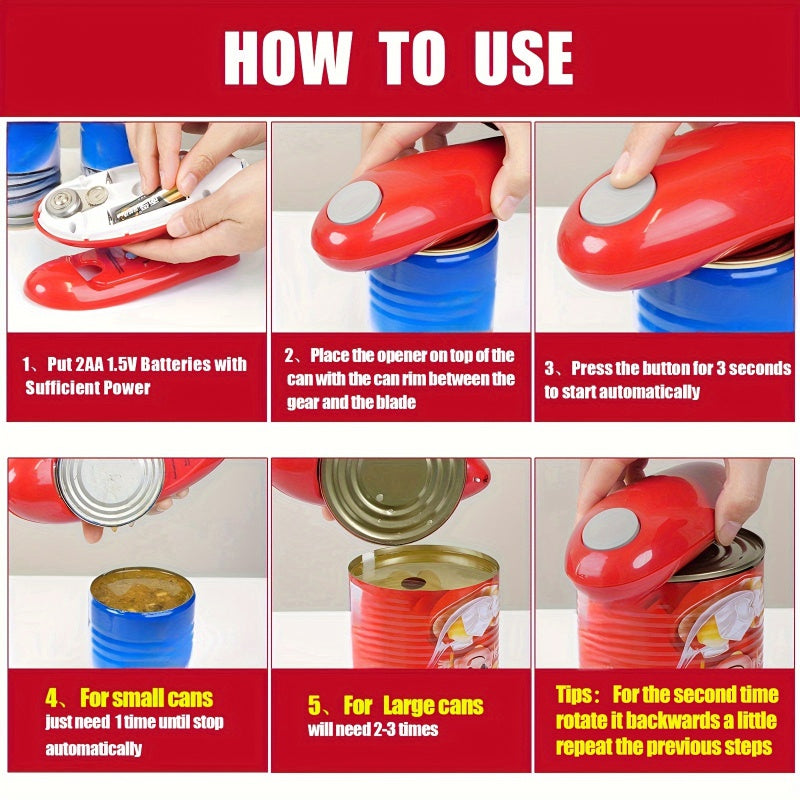 Automatic Jar Bottle Opener HandsFree Electric Can Opener Easy Pull Tab Design BatteryPowered Kitch 1