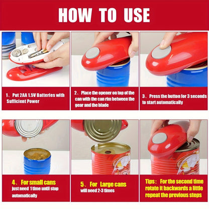 Automatic Jar Bottle Opener HandsFree Electric Can Opener Easy Pull Tab Design BatteryPowered Kitch 1