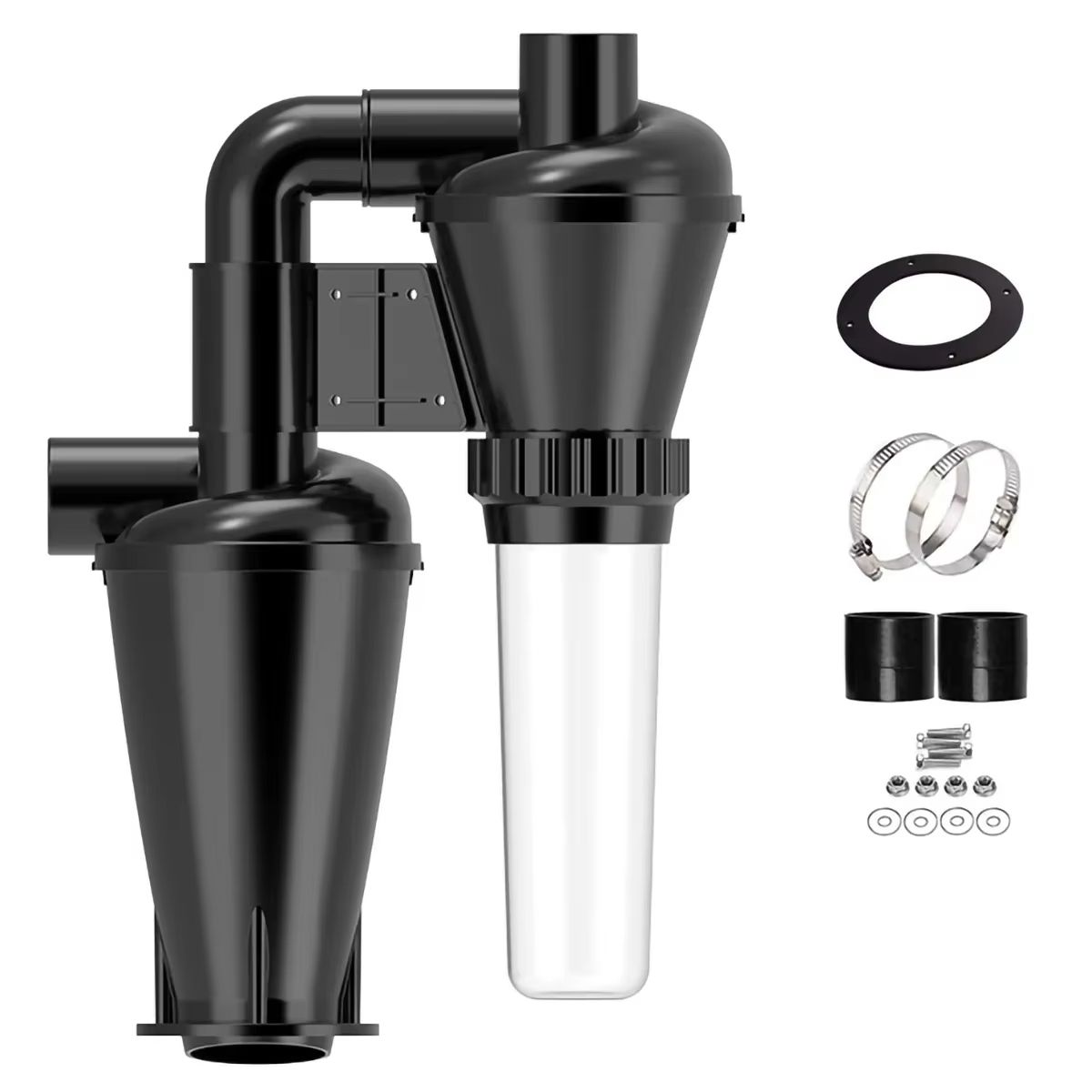 Double Filtration Cyclone Dust Collector, Turbocharged 1.97in Shop Vac Separator for Woodworking