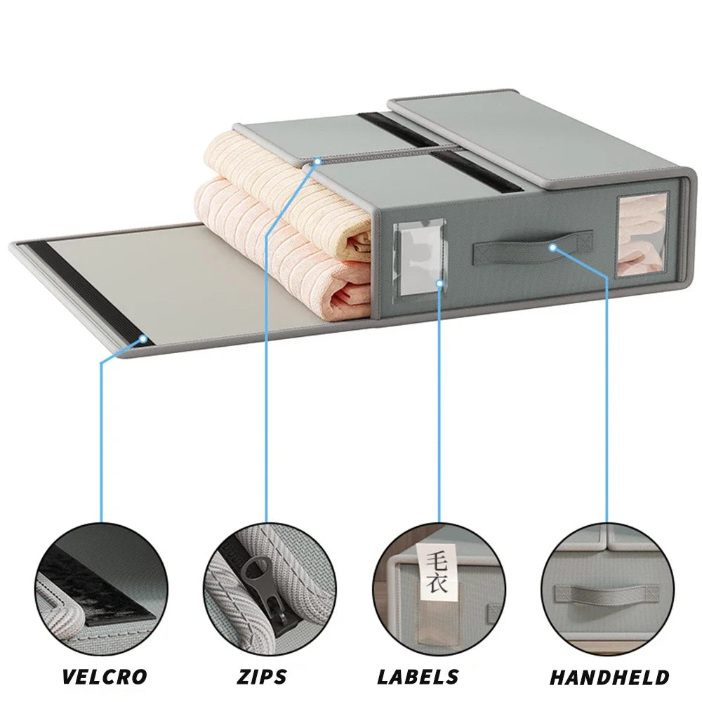 Creative 4Piece Bed Sheet Storage Box Set Fabric Organizer For Wardrobe Blanket  Quilt Covers 5