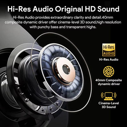 QCY H3 ANC Wireless Headphones  43dB Active Noise Cancelling Bluetooth 54 OverEar Headset With HiRe 2