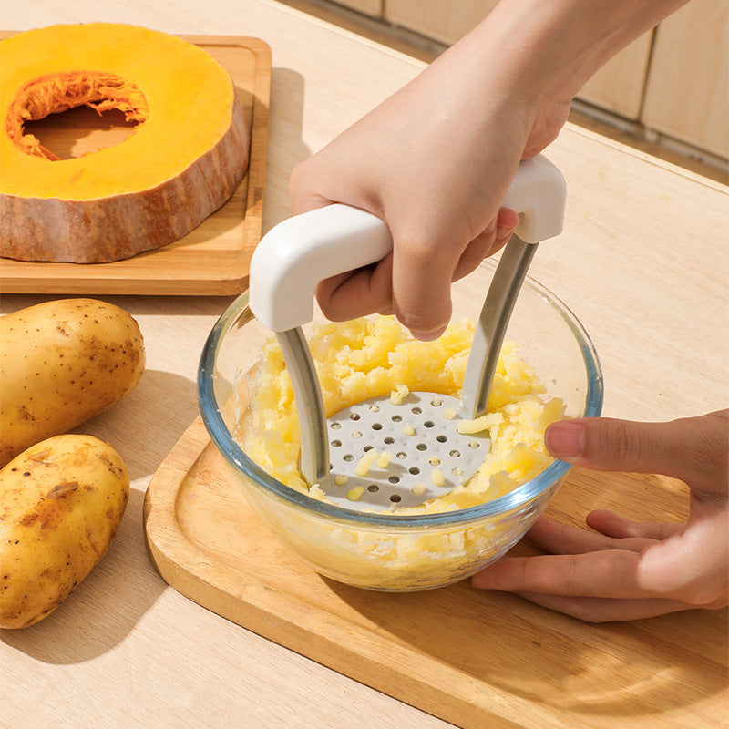 Durable Kitchen Vegetable Masher & Potato Ricer, Manual Fruit Juicer with Non-Slip Handle Cooking Gadgets