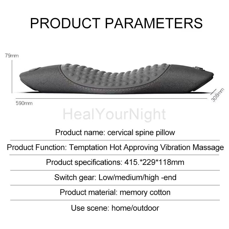 Heated Waist Support Pillow  Electric Massage Sleep Pad For Back Pain Relief  Bedtime Comfort 4