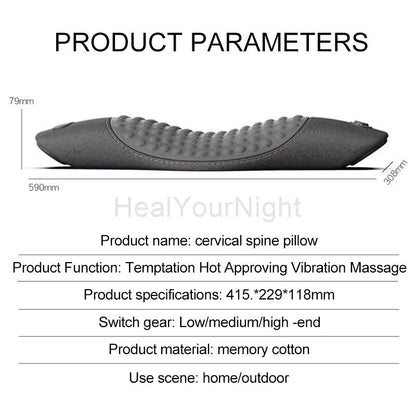 Heated Waist Support Pillow  Electric Massage Sleep Pad For Back Pain Relief  Bedtime Comfort 4