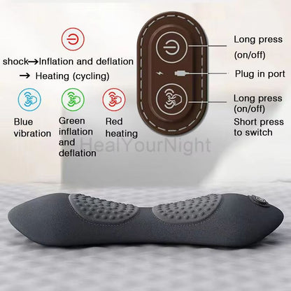 Heated Waist Support Pillow  Electric Massage Sleep Pad For Back Pain Relief  Bedtime Comfort 9