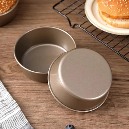 4 Inch Carbon Steel Cake Pan Mold, Mini Round Tart & Cheesecake Pan for Air Fryer, Oven, DIY Bakery Bread Jelly Pudding