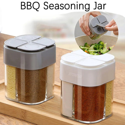 Plastic Seasoning Jar Spice Container Bottle With Salt And Pepper Shaker For BBQ Camping  Kitchen C 1