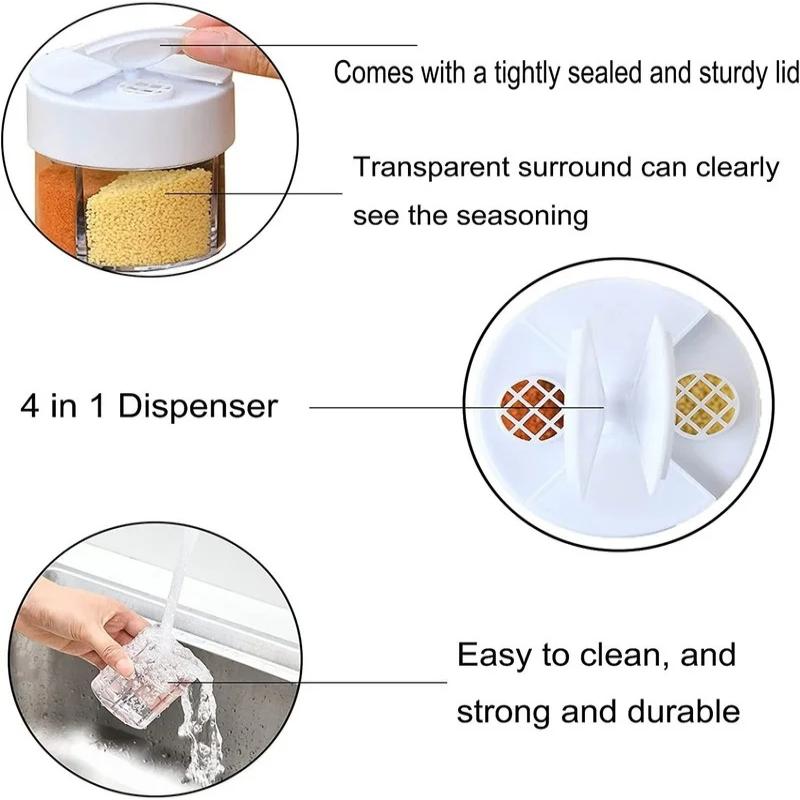 Plastic Seasoning Jar Spice Container Bottle With Salt And Pepper Shaker For BBQ Camping  Kitchen C 5