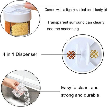 Plastic Seasoning Jar Spice Container Bottle With Salt And Pepper Shaker For BBQ Camping  Kitchen C 5