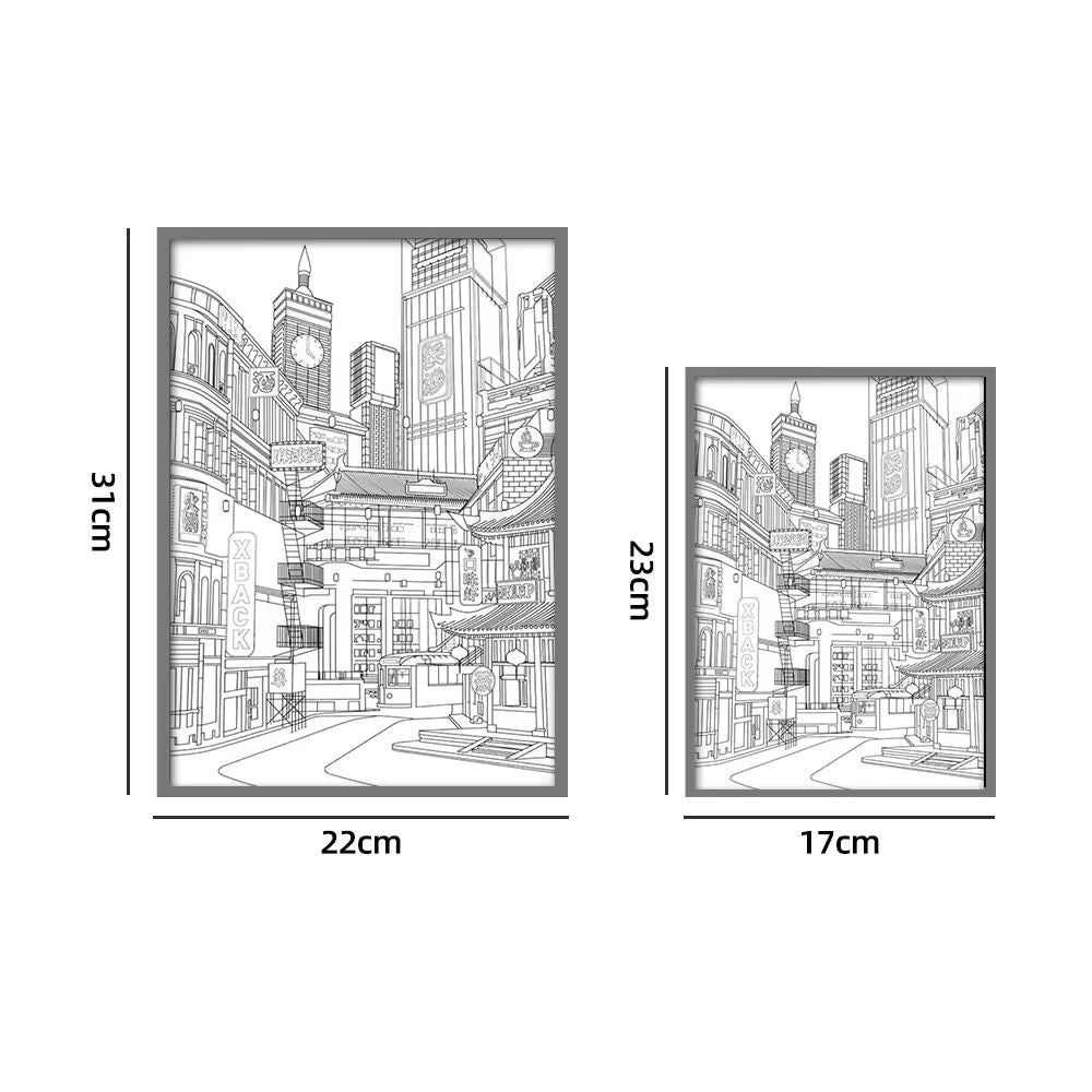 LED City Night View Wall Light  HD Light Painting With USB Dimming For Romantic Home Decor 5