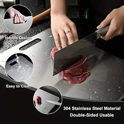 Stainless Steel Cutting Board Set Food Contact Safe Boards For Vegetable Meat  Bread Slicing Easy C 1