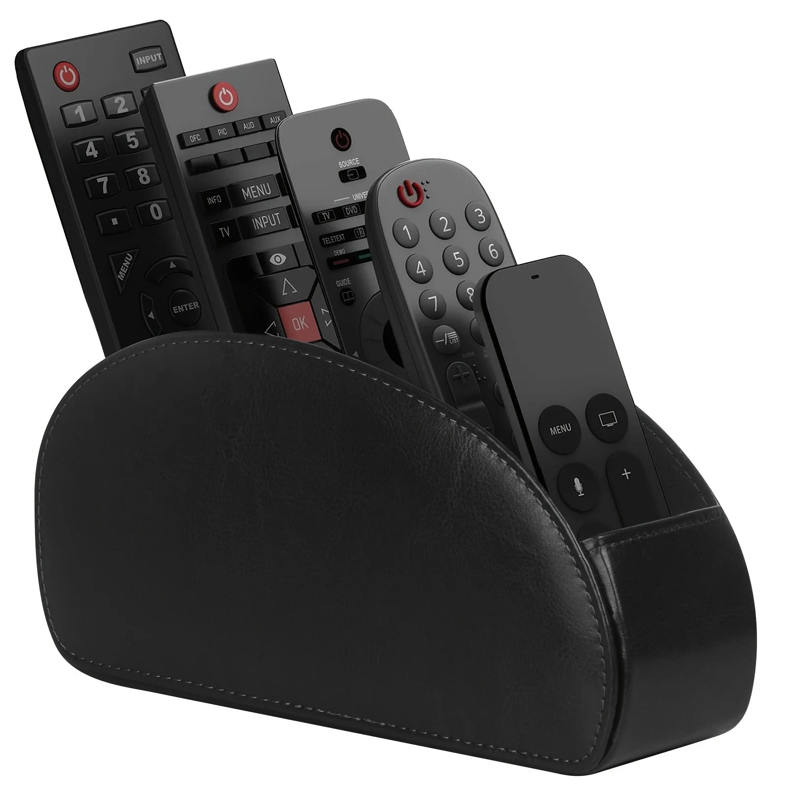 Premium Leather Remote Control Holder With Compartments Remote Control Box Desktop Organizer For Me 1