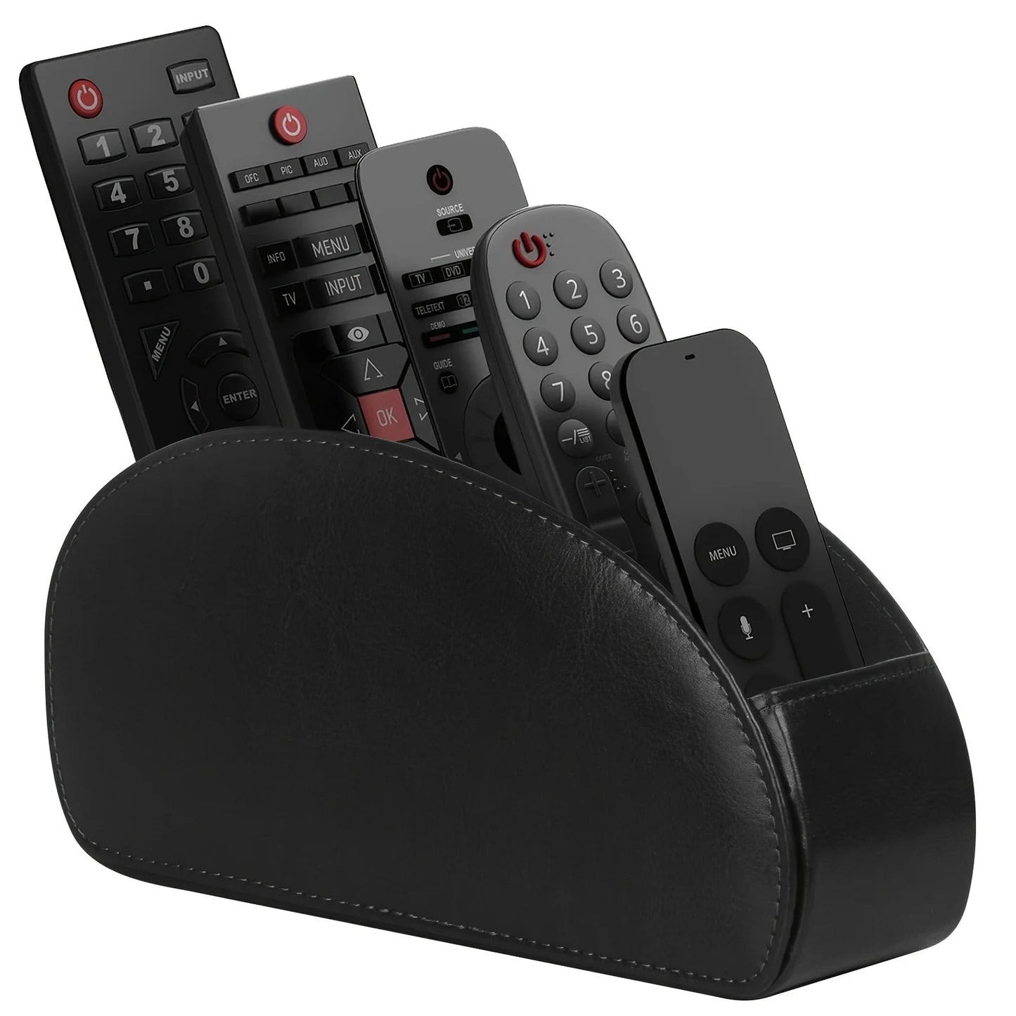 Premium Leather Remote Control Holder With Compartments Remote Control Box Desktop Organizer For Me 7